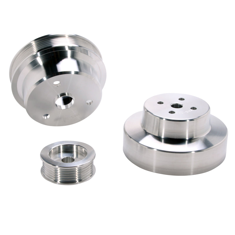 BBK 88-95 GM Truck 4.3 5.0 5.7 Underdrive Pulley Kit - Lightweight CNC Billet Aluminum (3pc)