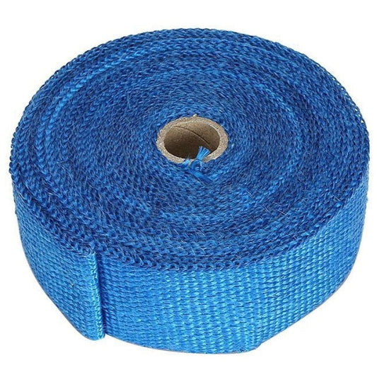 Torque Solution Fiberglass Exhaust Wrap Universal 2inx100ft - Blue Torque Solution Exhaust Wrap