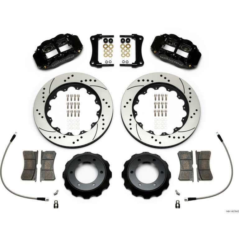 Wilwood Narrow Superlite Black 6R Front Kit 14in Drilled Rotor w/ Lines 05-15 Toyota Tacoma Wilwood Big Brake Kits