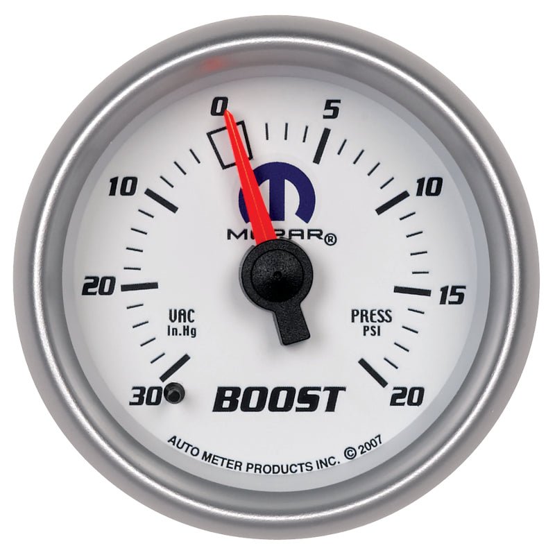 Autometer Mopar 52mm Mechanical 30 In Hg-Vac/20 PSI Vacuum/Boost Gauge AutoMeter Gauges