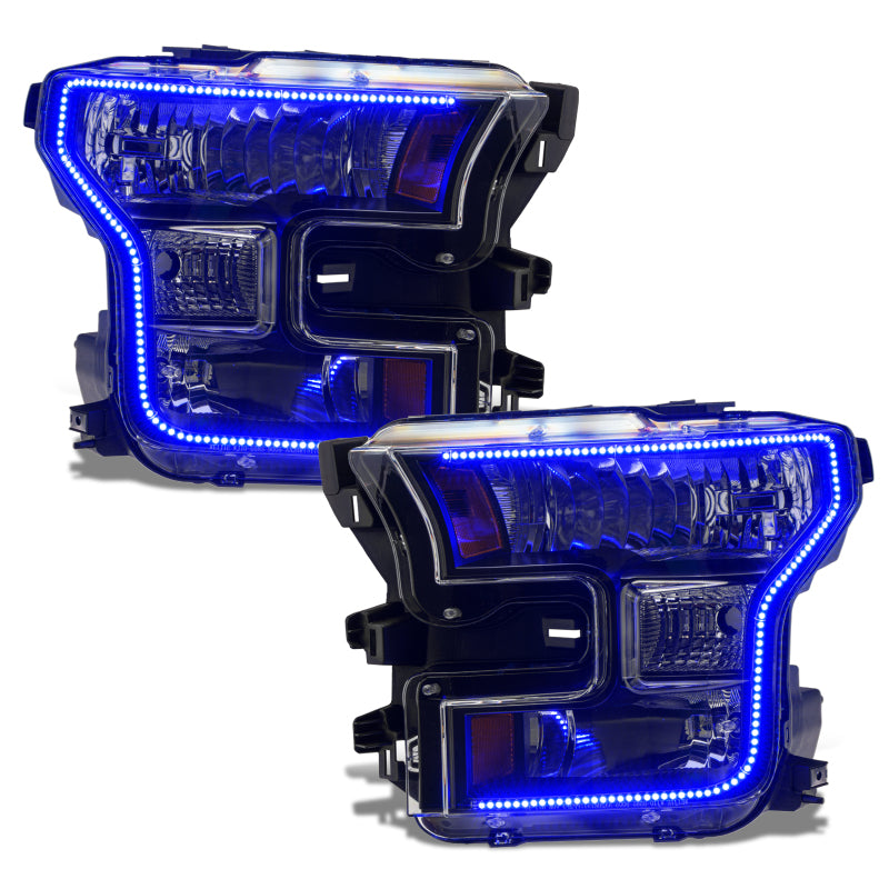 Oracle 15-17 Ford F-150 Dynamic RGB+A Pre-Assembled Headlights Halogen - Black Edition - NO RETURNS