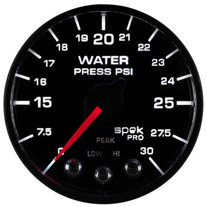 Autometer Spek-Pro - Nascar 2-1/16in Water Press 0- 30 psi Bfb AutoMeter Gauges