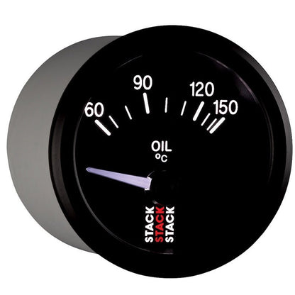 Autometer Stack 52mm 60-150 Deg C M10 Male Electric Oil Temp Gauge - Black AutoMeter Gauges