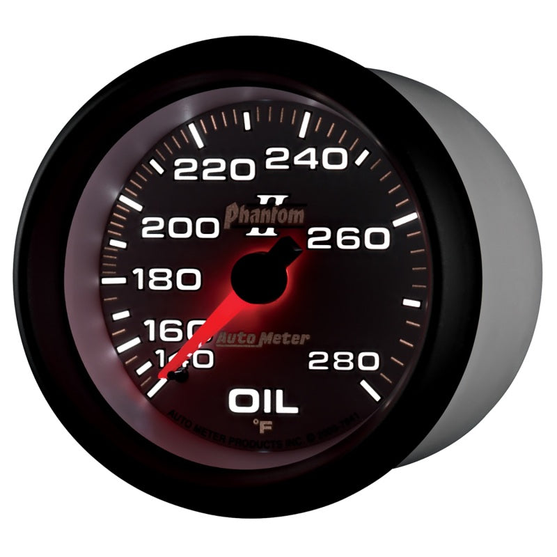 AutoMeter Gauge Oil Temp 2-5/8in. 140-280 Deg. F Mechanical Phantom II AutoMeter Gauges