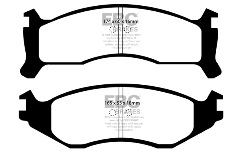 EBC 91-93 Chrysler Fifth Avenue 3.8 Redstuff Front Brake Pads