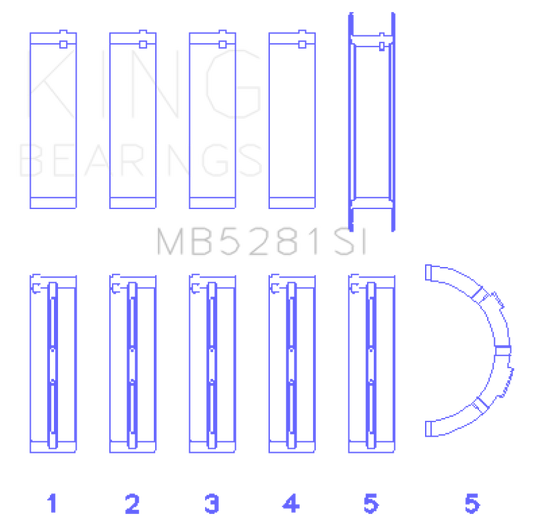 King Ford 281CI 4.6L V8 (Size +0.75) Main Bearing Set