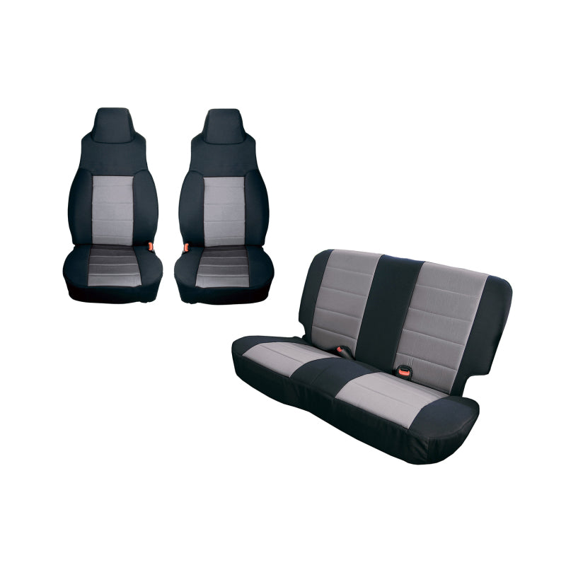 Rugged Ridge Seat Cover Kit Black/Gray 03-06 Jeep Wrangler TJ Rugged Ridge Seat Covers