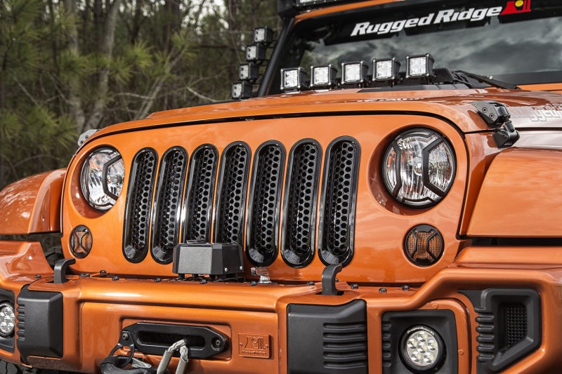 Rugged Ridge Grille Inserts Perforated 07-18 Jeep Wrangler Rugged Ridge Grilles