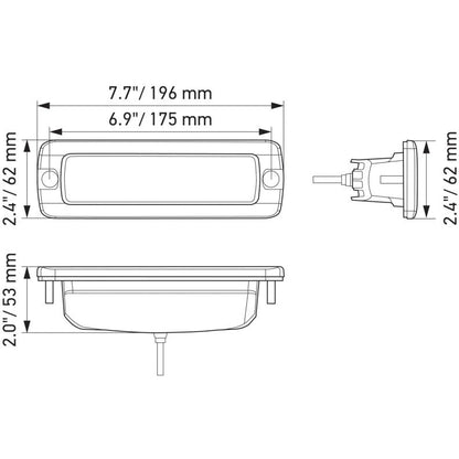 Hella Universal Black Magic 6 L.E.D. Flush Mount Mini Light Bar - Flood Beam Hella Fog Lights