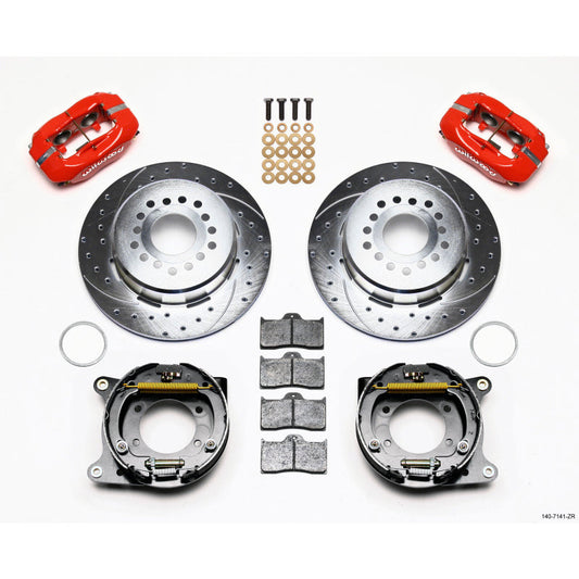 Wilwood Forged Dynalite P/S P-B Kit Drill-Zinc Red Chevy 12 Bolt w/ C-Clips Wilwood Big Brake Kits