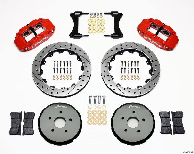 Wilwood Narrow Superlite 6R Front Hat Kit 12.88in Drilled Red 2008 Toyota Matrix