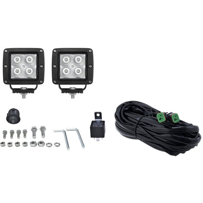 Hella HVF Cube 4 LED Off Road Kit - 3.1in 2X12W Hella Light Bars & Cubes