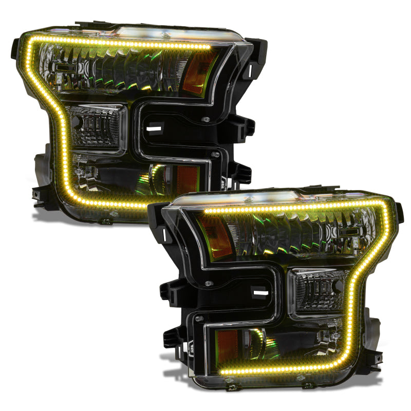 Oracle 15-17 Ford F-150 Dynamic RGB+A Pre-Assembled Headlights Halogen - Black Edition - NO RETURNS