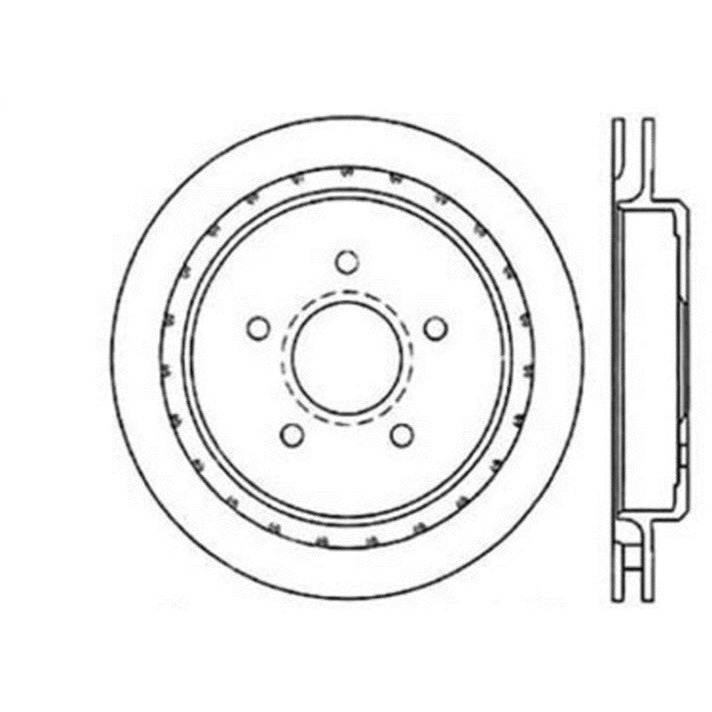 StopTech Power Slot 97-10 Chevrolet Corvette Rear Right Drilled Rotors Stoptech Brake Rotors - Drilled