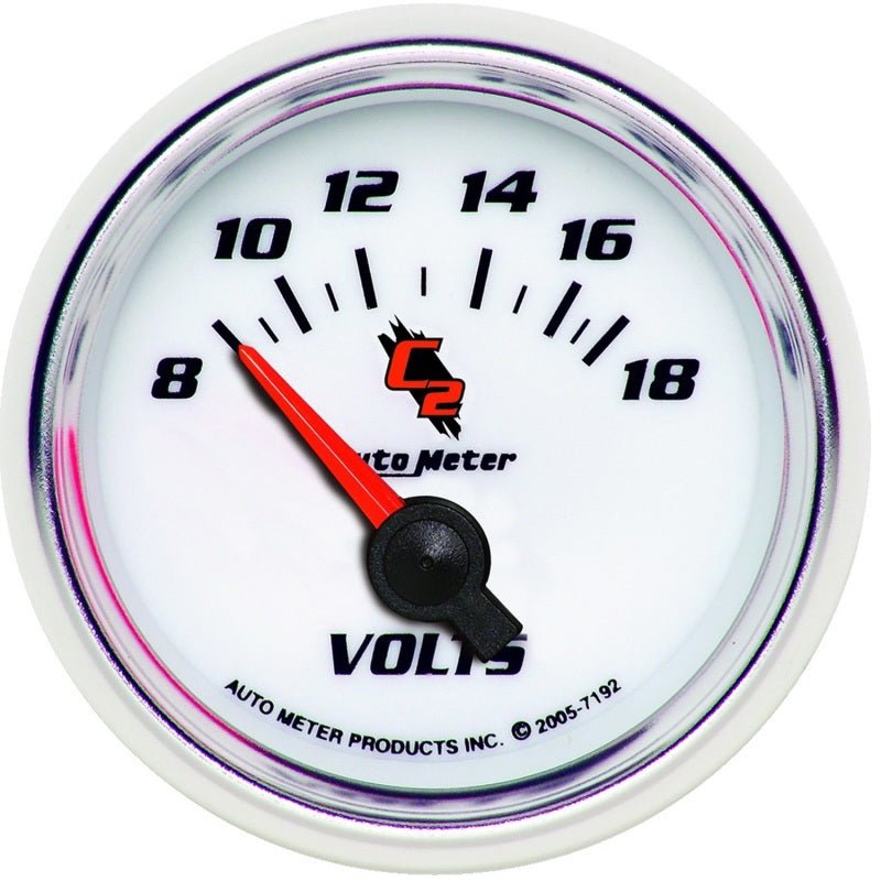 Autometer C2 2-1/16in Electric 18V Voltmeter Gauge AutoMeter Gauges