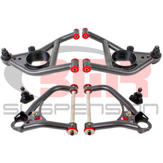 BMR 67-69 1st Gen F-Body Upper And Lower A-Arm Kit - Black Hammertone BMR Suspension Control Arms