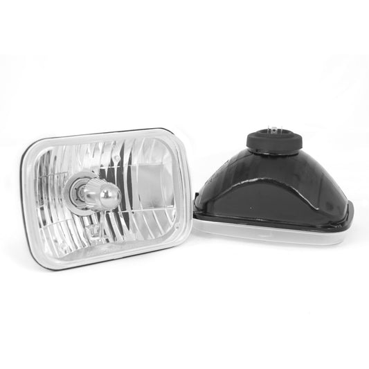 Rugged Ridge Crystal H2 Headlights Rectangular 87-95 Jeep Wrangler YJ Rugged Ridge Light Accessories and Wiring