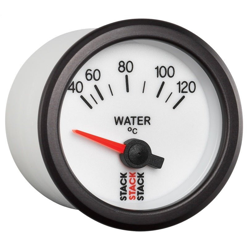 Autometer Stack 52mm 40-120 Deg C M10 Male Electric Water Temp Gauge - White AutoMeter Gauges