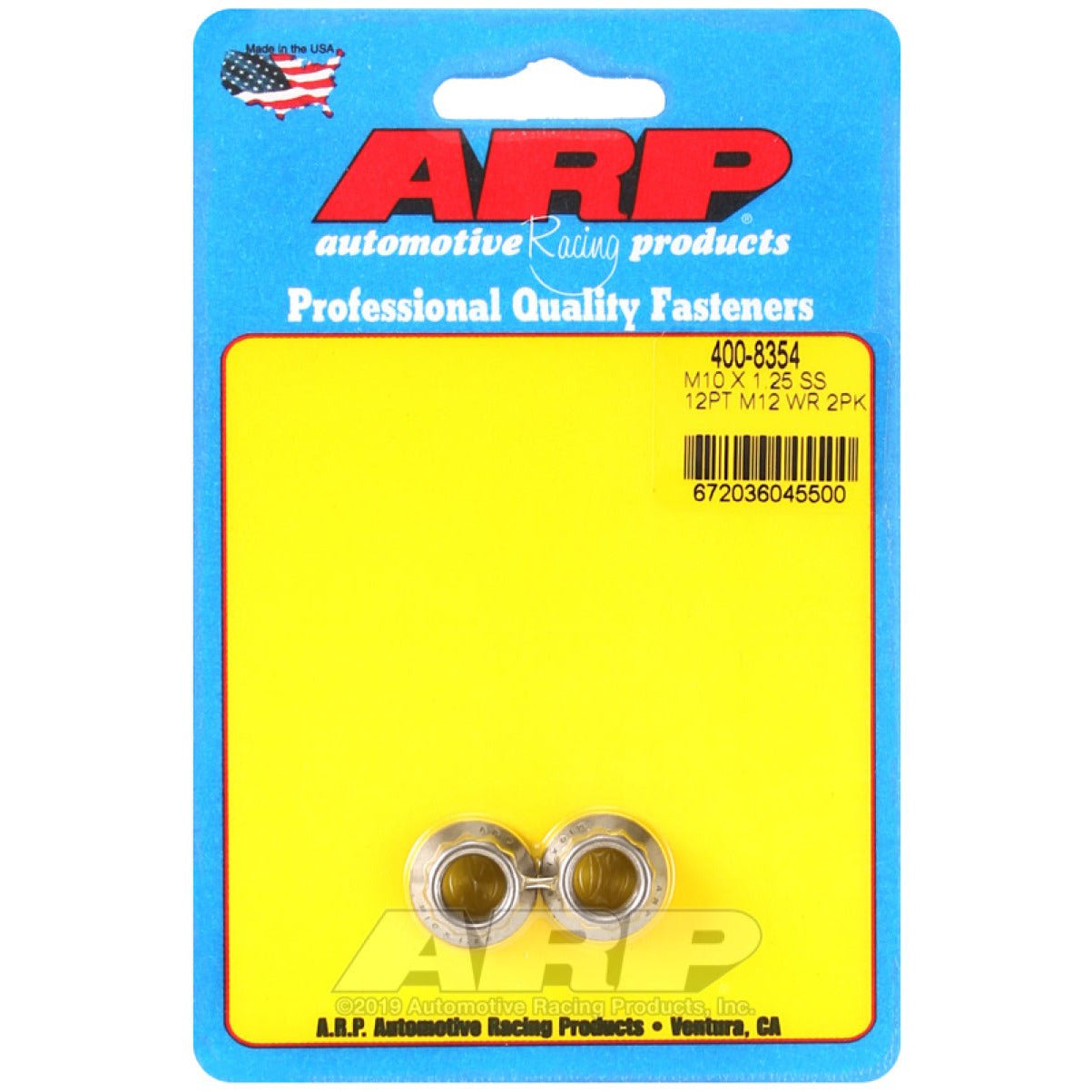 ARP M10 X 1.25 SS 12mm socket 12pt Nut Kit ARP Hardware Kits - Other