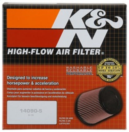 K&N Universal Rubber Filter 5in Flange ID x 6.5in Base OD x 4.5in Top OD x 4.125in Height