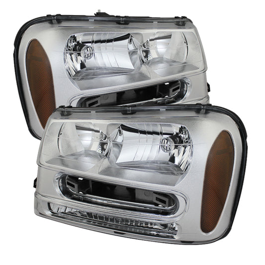 Xtune Chevy Trailblazer 02-09 Crystal Headlights Chrome HD-JH-CTB02-AM-C SPYDER Headlights