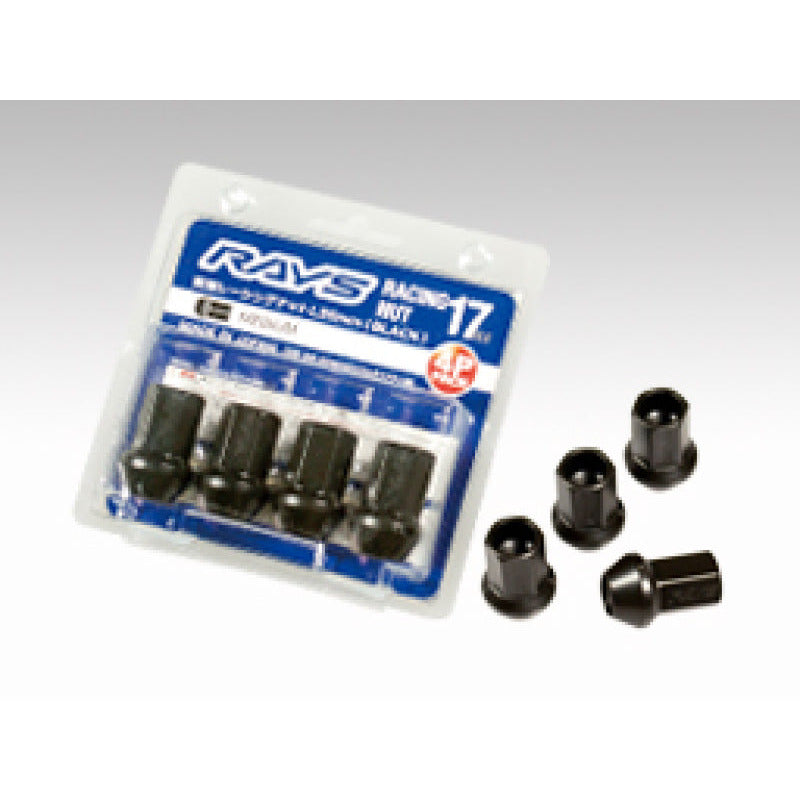 Rays 17 Hex Racing Lock Nut Set L35 Medium Type 12x1.25 - Black Chromate (4 Pieces) Rays Lug Nuts