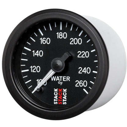 Autometer Stack 52mm 100-260 Deg F 1/8in NPTF Male Pro Stepper Motor Water Temp Gauge - Black AutoMeter Gauges