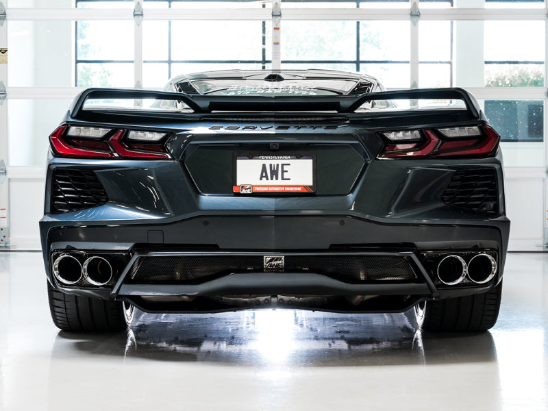 AWE Tuning 2020 Chevrolet Corvette (C8) Track Edition Exhaust - Quad Chrome Silver Tips