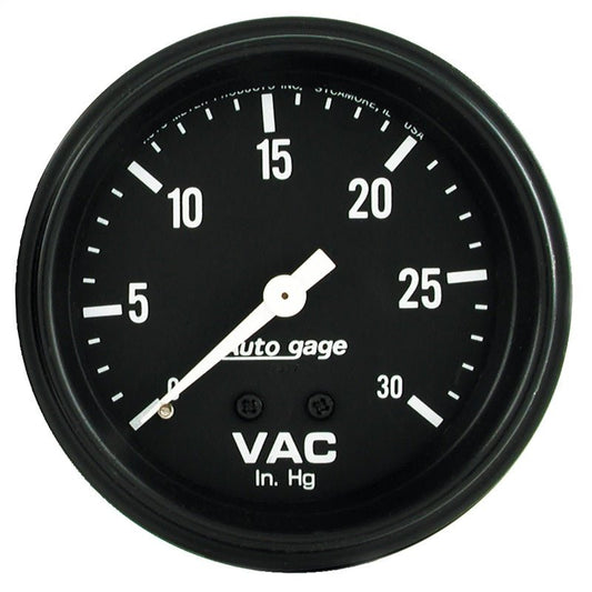 Autometer AutoGage 2-5/8in. / 0-30 IN HG / Mechanical Full Sweep Vacuum Gauge AutoMeter Gauges