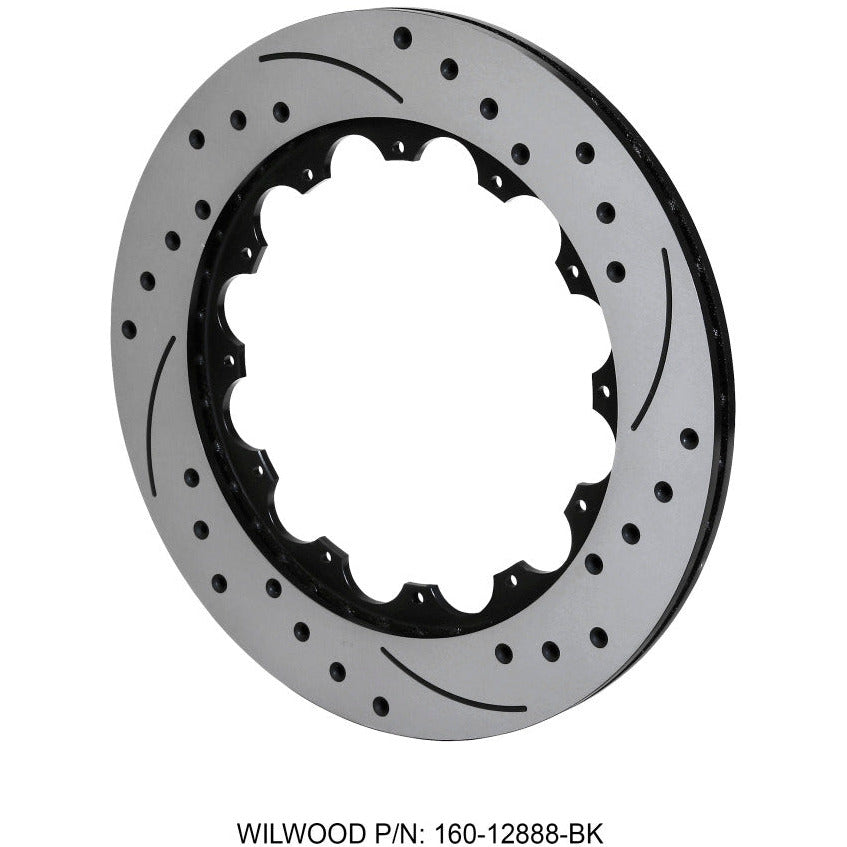 Wilwood Rotor-SRP36 Iron-RH-BLK-Drill 14.00 x .760 - 12 on 8.75in Wilwood Brake Rotors - 2 Piece