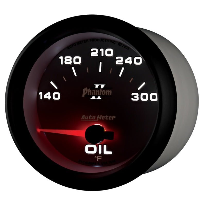 Autometer Phantom II 2 5/8in 140-300 Degree F Short Sweep Electronic Oil Temperature Gauge AutoMeter Gauges