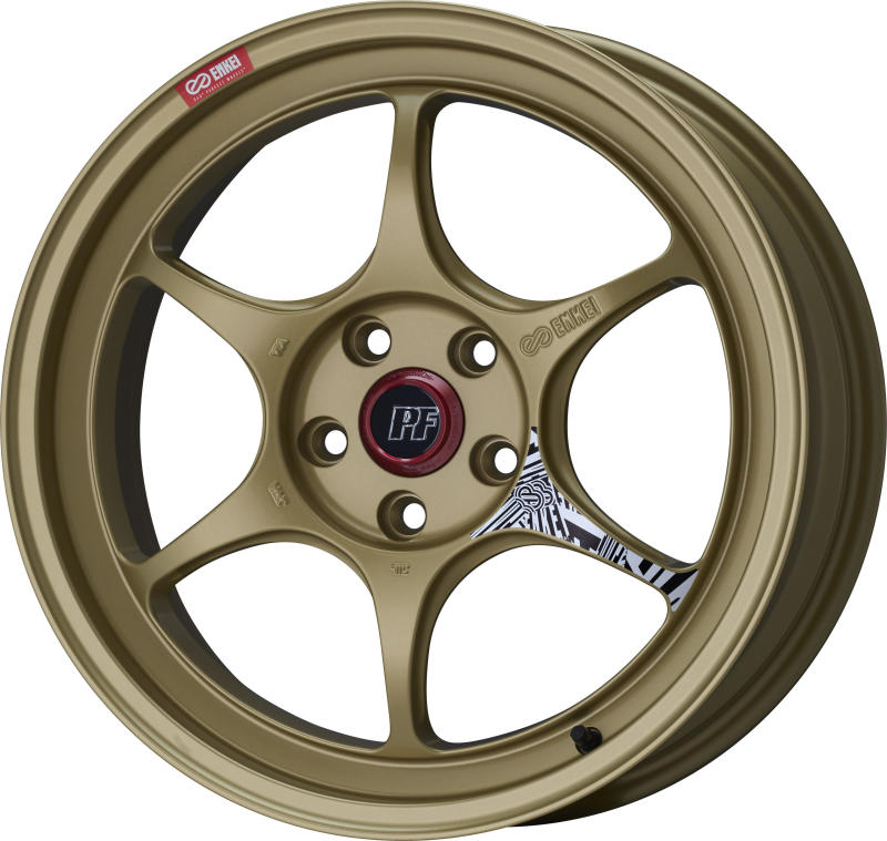 Enkei PF06 18x9in 5x120 BP 28mm Offset 72.5mm Bore Gold Wheel MOQ 40