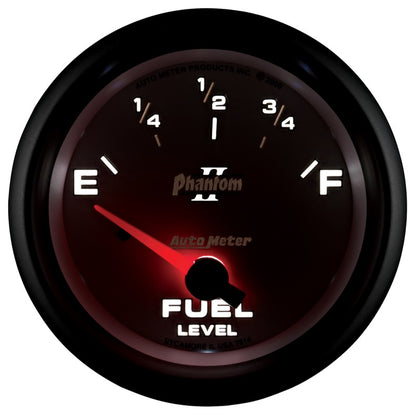 AutoMeter Gauge Fuel Level 2-5/8in. 0 Ohm(e) to 90 Ohm(f) Elec Phantom II AutoMeter Gauges