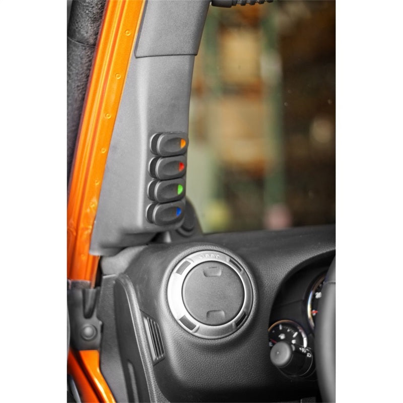 Rugged Ridge A-Pillar Switch Pod Kit Black LHD 07-10 (JK) Rugged Ridge Dash & Interior Trim