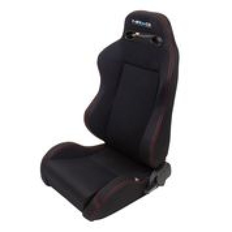 NRG Sport Seats (Pair) Type-R Cloth w/NRG Logo - Black w/Red Stitch