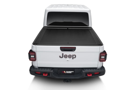 Rugged Ridge Armis Retractable Locking Bed Cover w/o Trail Rails 20-21 Jeep Gladiator JT Rugged Ridge Tonneau Covers - Hard Fold