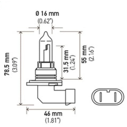 Hella 9005/HB3 12V 100W P20d T4 Halogen Bulb Hella Bulbs