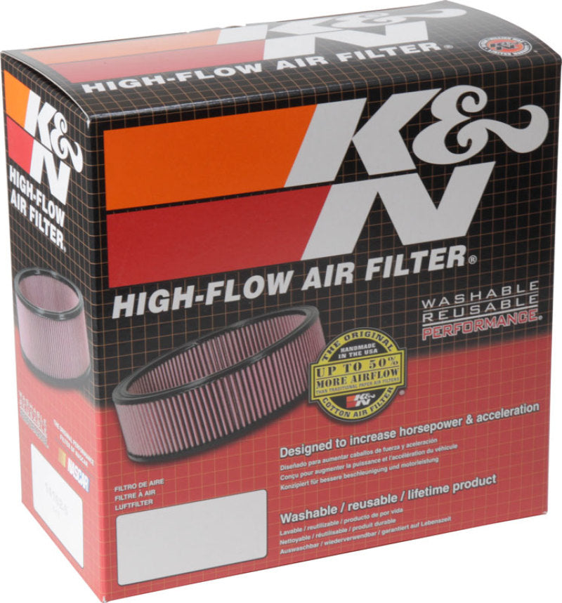 K&N Custom Oval Race Filter 5-1/8in FLG / 9in OD x 3-3/8in HW/VENT