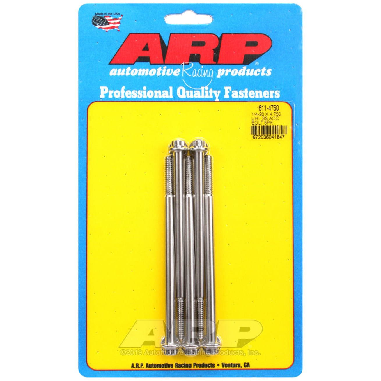 ARP 1/4-20 x 4.750 12pt Stainless Steel Bolts (Set of 5) ARP Hardware Kits - Other