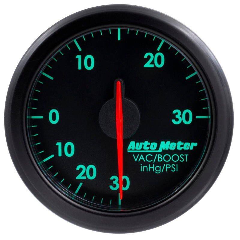 Autometer Airdrive 2-1/6in Boost/Vac Gauge 30in HG/30 PSI - Black AutoMeter Gauges