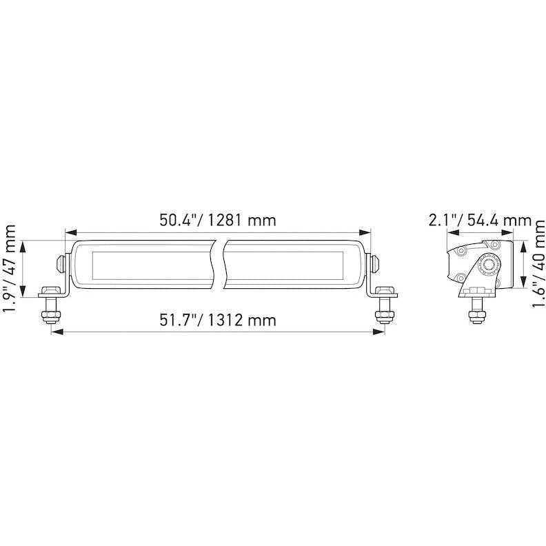 Hella Universal Black Magic 50in Thin Light Bar - Driving Beam Hella Fog Lights