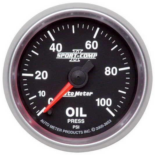Autometer Sport-Comp II 52mm 0-100 PSI Electronic Oil Pressure Gauge AutoMeter Gauges
