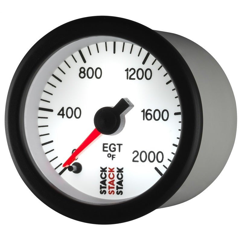 Autometer Stack 52mm 0-2000 Deg F Pro Stepper Motor Exhaust Gas Temp Gauge - White AutoMeter Gauges