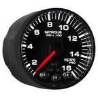 Autometer Spek-Pro Gauge Nitrous Press 2 1/16in 1600psi Stepper Motor W/Peak & Warn Blk/Blk AutoMeter Gauges