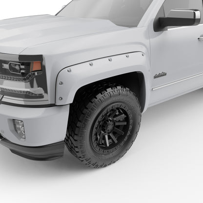 EGR 14+ Chev Silverado 5ft Bed Bolt-On Look Color Match Fender Flares - Set - Summit White