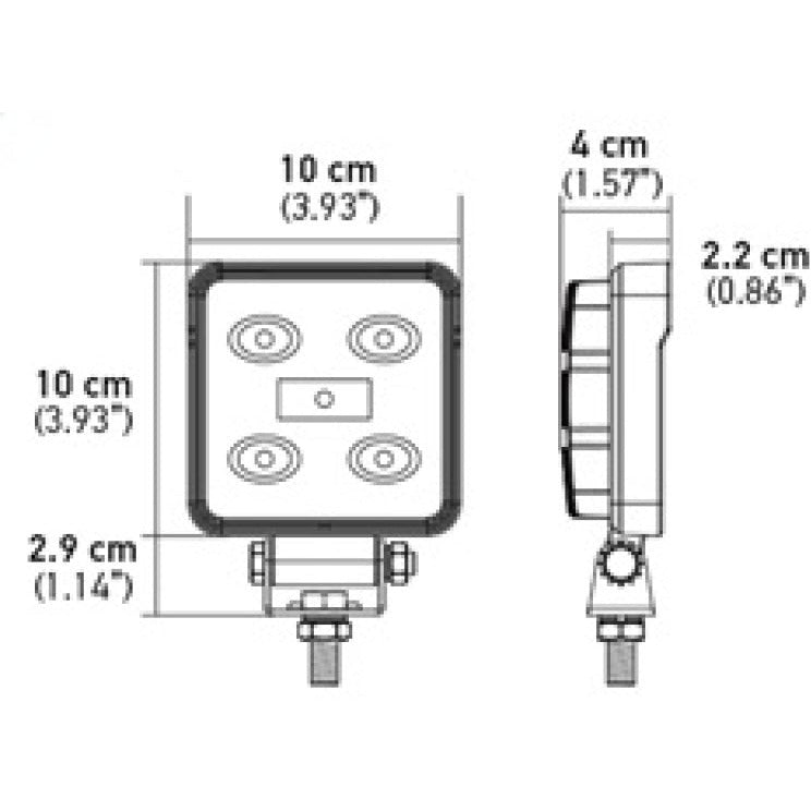 Hella ValueFit Work Light 4SQ LED MV CR LT Hella Work Lights