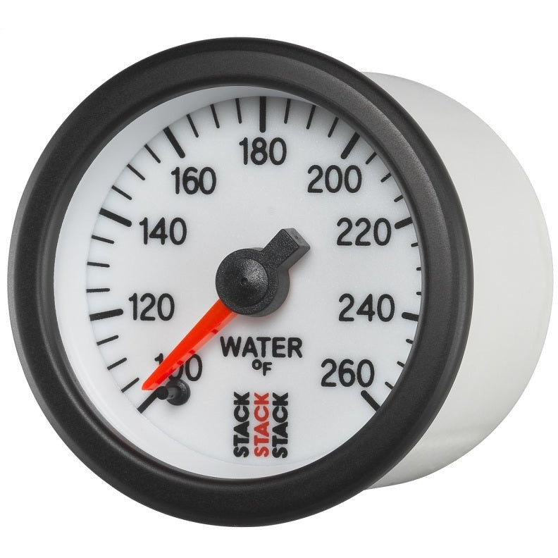 Autometer Stack 52mm 100-260 Deg F 1/8in NPTF Male Pro Stepper Motor Water Temp Gauge - White AutoMeter Gauges