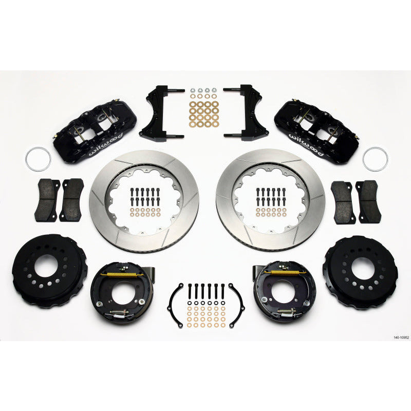 Wilwood AERO4 Rear P-Brake Kit 14.00in Ford 8.8 w/2.5in Offset-5 Lug Wilwood Big Brake Kits