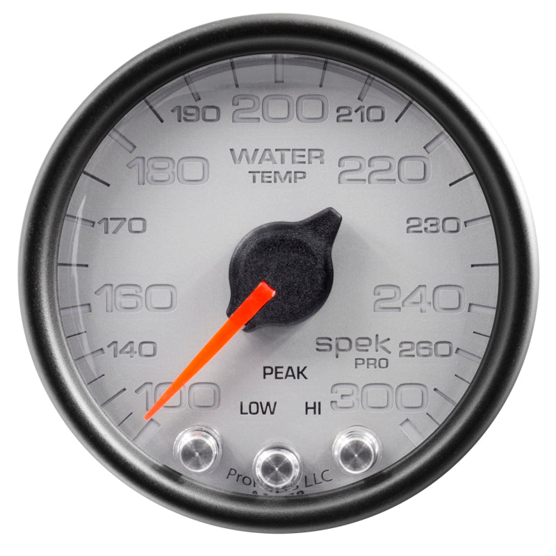 AutoMeter Gauge Water Temp 2-1/16in. 300 Deg. F Stepper Motor W/Peak & Warn Slvr/Blk Spek AutoMeter Gauges