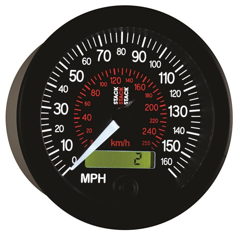 Autometer Stack Instruments 88MM 0-160 MPH / 260 KM/H Programmable Speedometer - Black AutoMeter Gauges